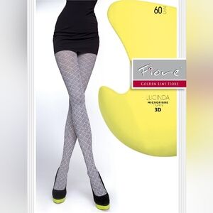 Fiore Lucinda 3D Microfibre Tights in Graphite